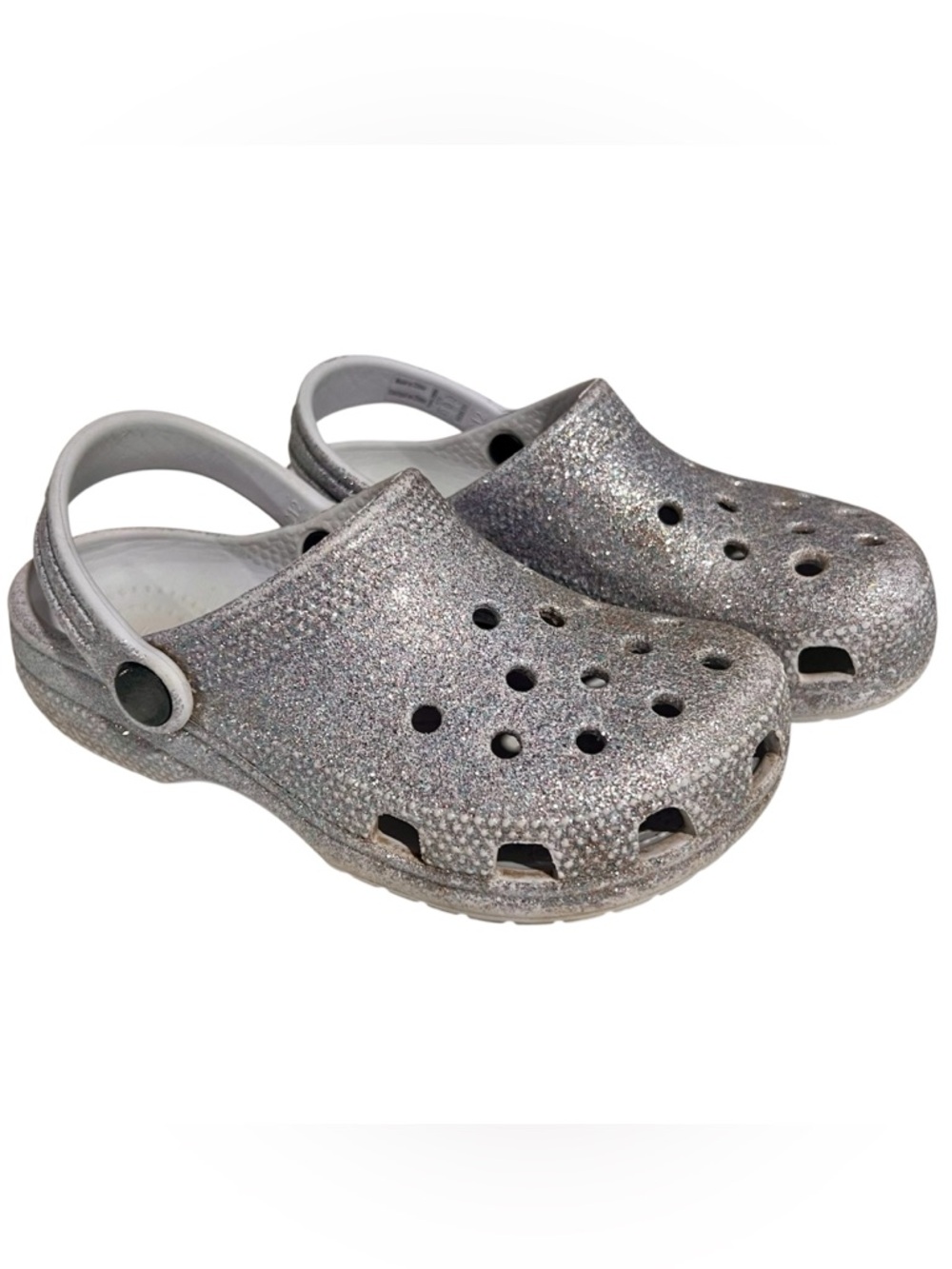 EUC - Crocs Classic Clog - Size 12C, Purple/Silver Glitter